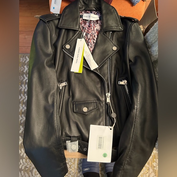 New Classic Leather Motorcycle Jacket Size M/L - Picture 11 of 13